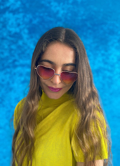 Ombre Love Heart Sunglasses