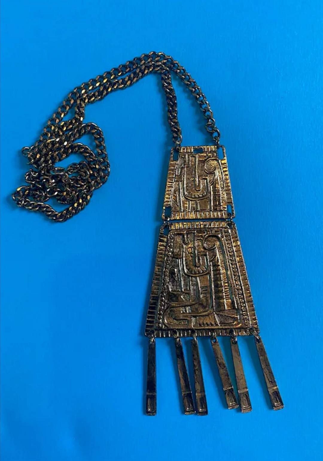 Vintage Gold Plated Egyptian Necklace