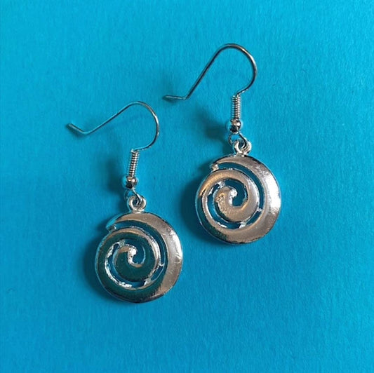 Vintage Silver Plated Swirl Earrings