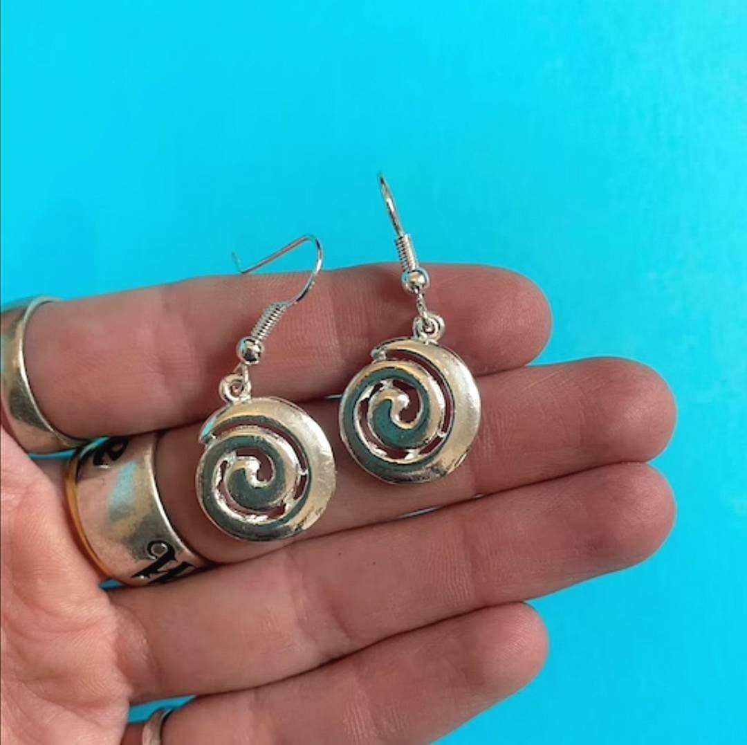 Vintage Silver Plated Swirl Earrings