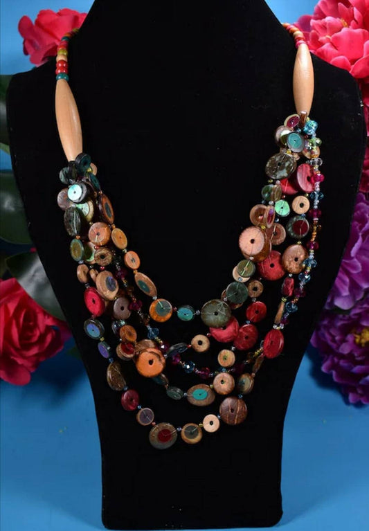 Vintage Multi Layered Beaded Necklace