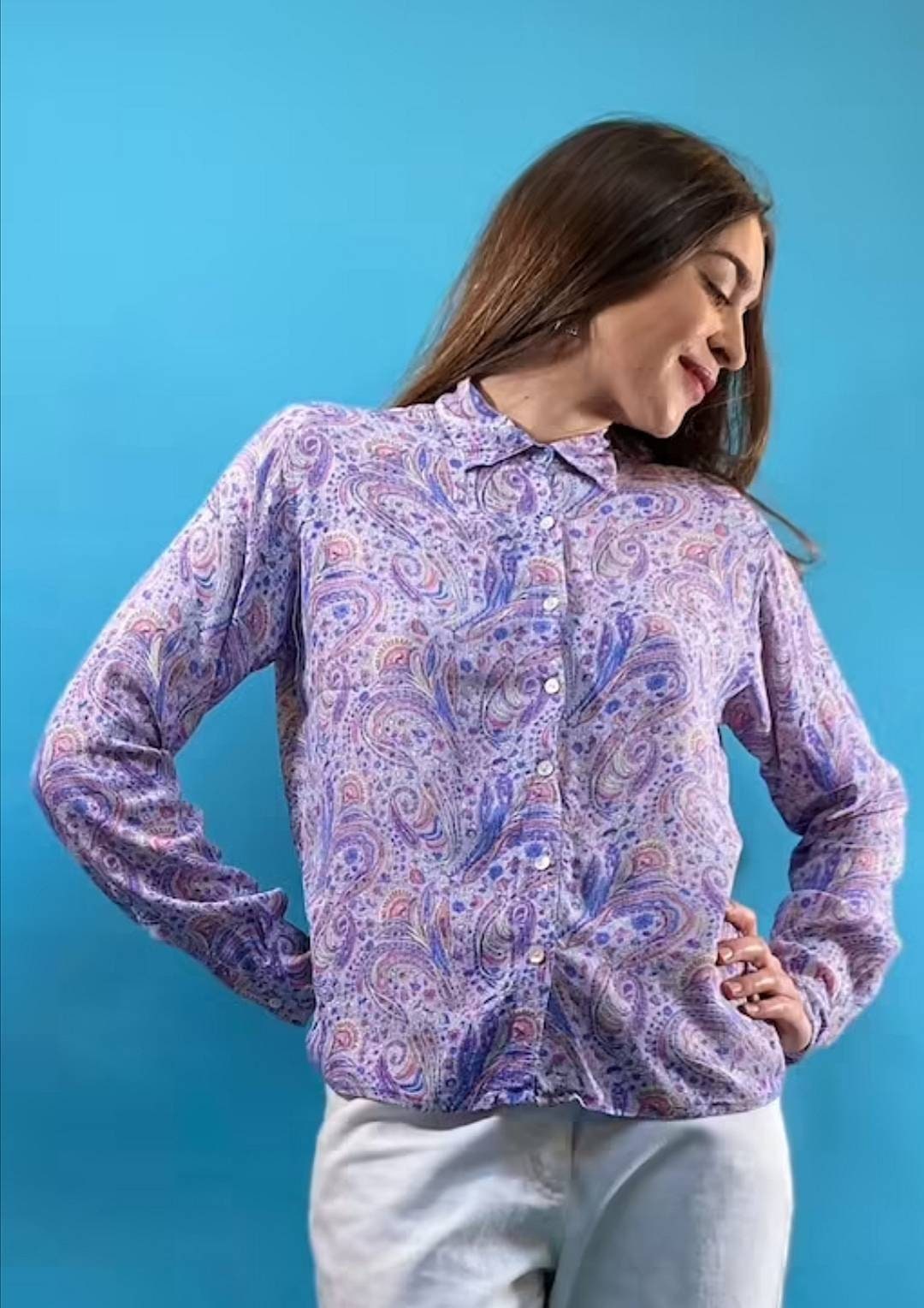 Vintage Purple Paisley Shirt.