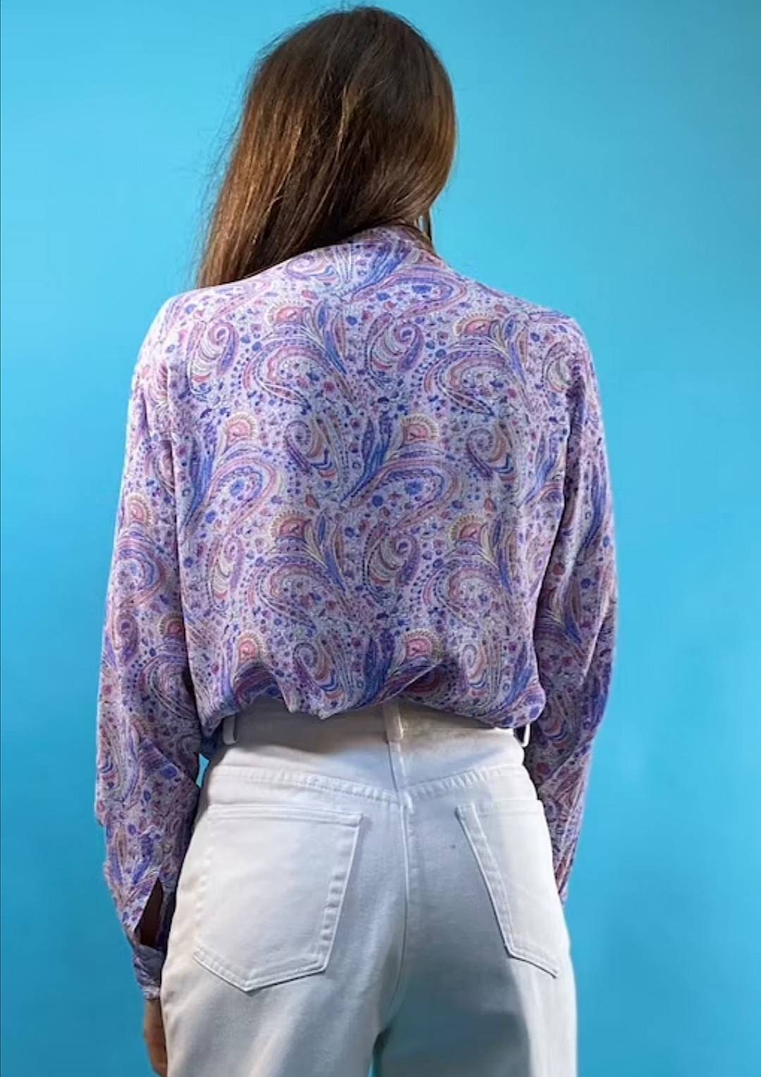 Vintage Purple Paisley Shirt.