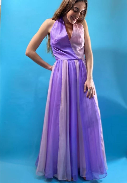 Vintage Revival 60s Full Length Purple Evening Gown.