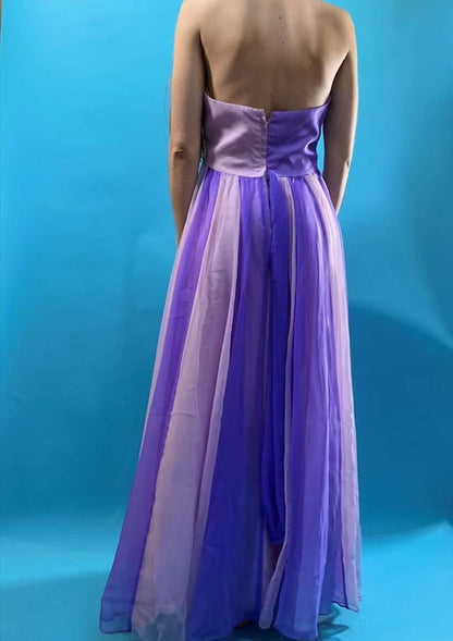 Vintage Revival 60s Full Length Purple Evening Gown.