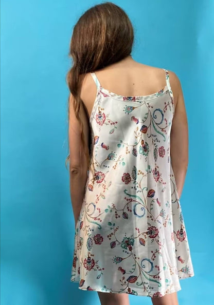 White Floral Vintage Slip dress.