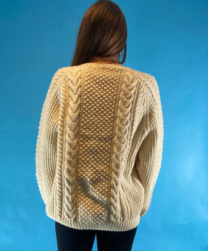 Vintage Cableknit Aran Cardigan.