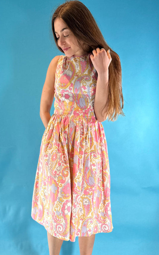 Vintage Pink Floral Dress.