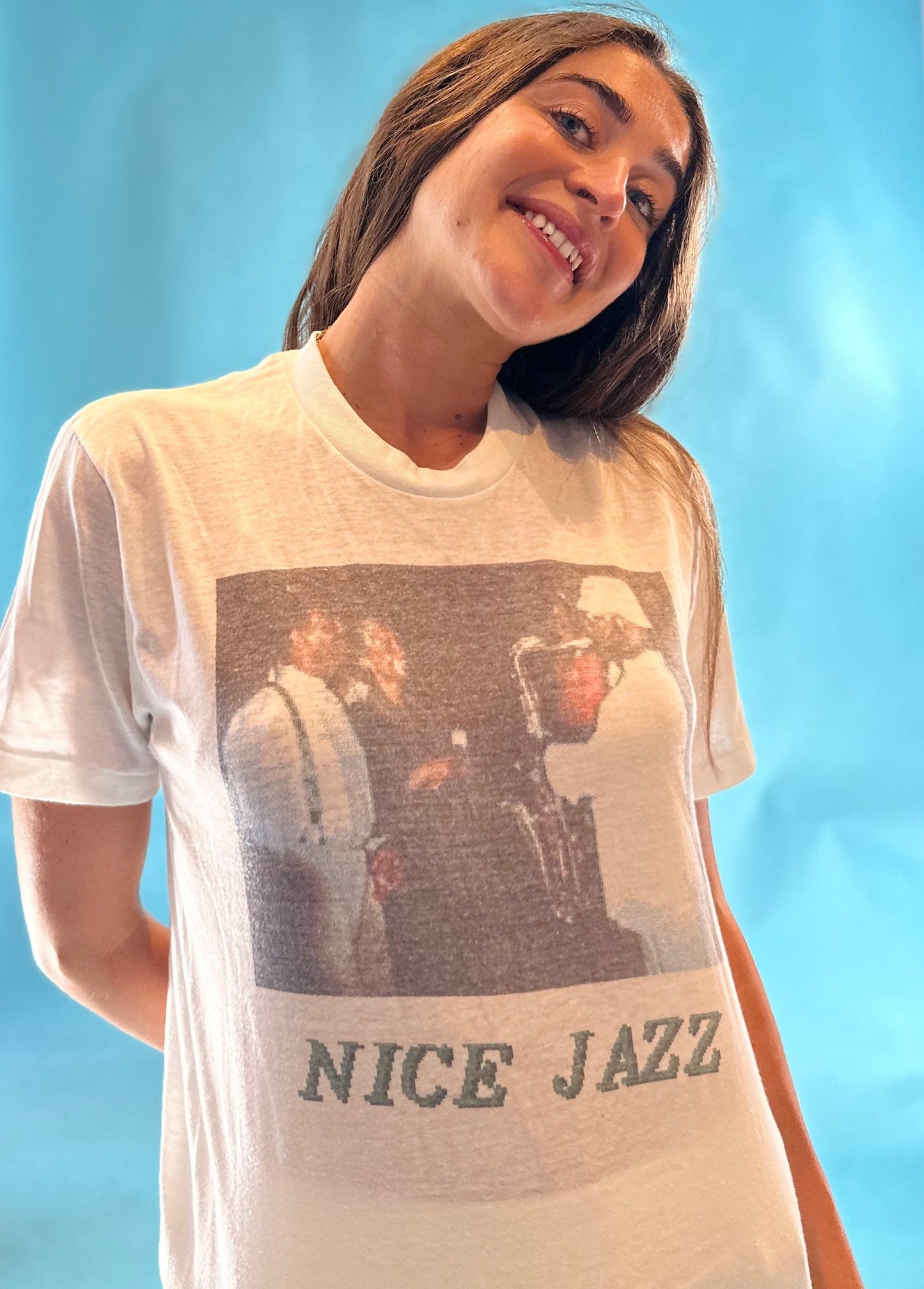 Vintage Nice Jazz White T-shirt